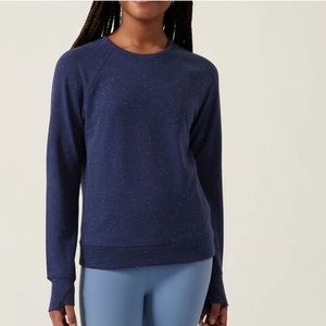 Athleta Girl Warm Up Textured Sweatshirt. XXL/16 | Navy Multi.